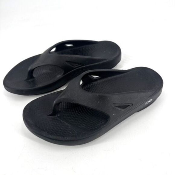 OOFOS OOriginal Flip Flop Men’s 10 Women 12 Sandals Comfort Recovery Shoes Black - Picture 4 of 8